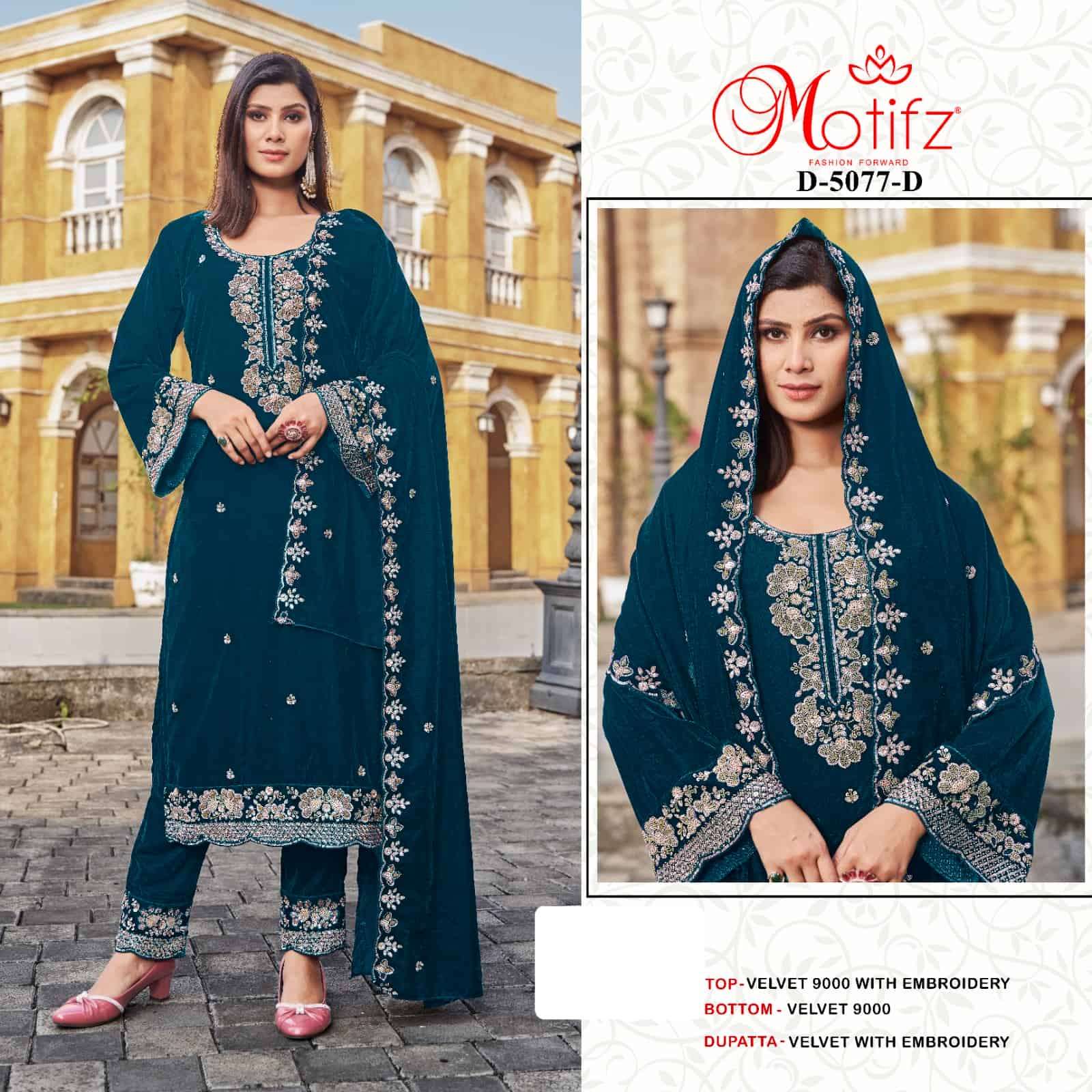Motifz D 5077 Colors Designer Velvet Wedding Wear Suit view 4