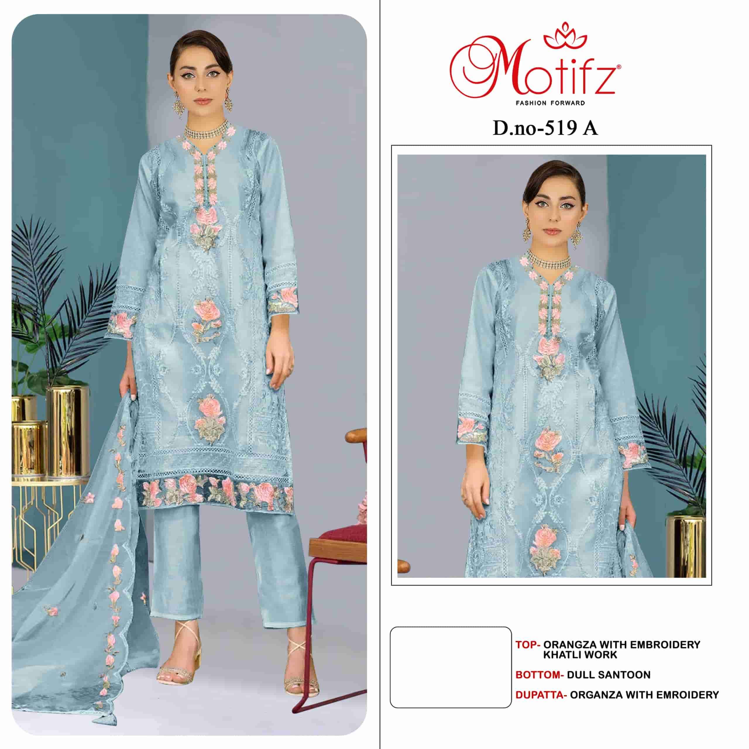 Motifz 519 Colors Exclusive Organza Pakistani Salwar Kameez Collection view 2