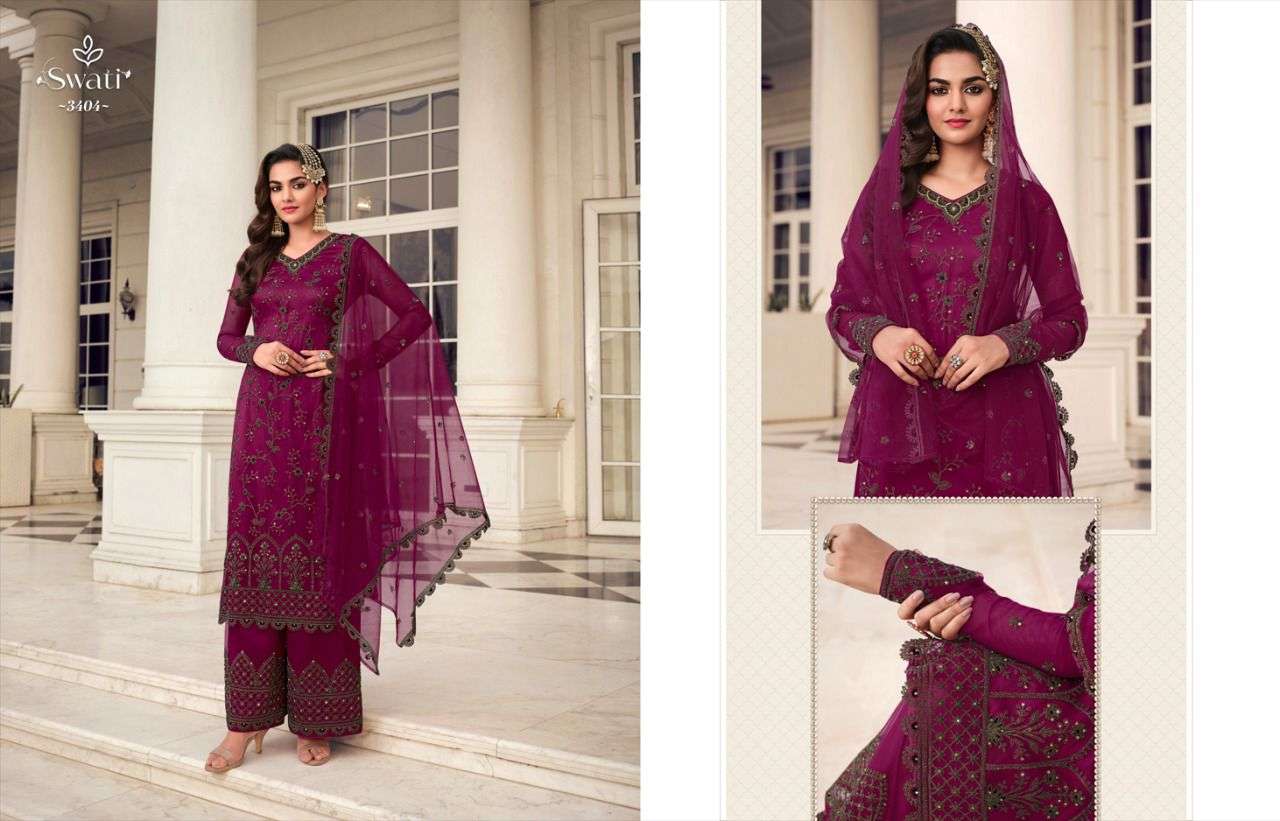 Swagat Swati 3401 to 3407 Designer party Wear Salwar kameez Collection view 10