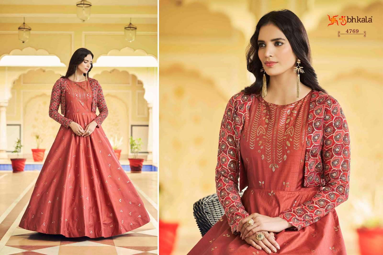 Shubhkala Flory Sequined Anarkali Gown view 19