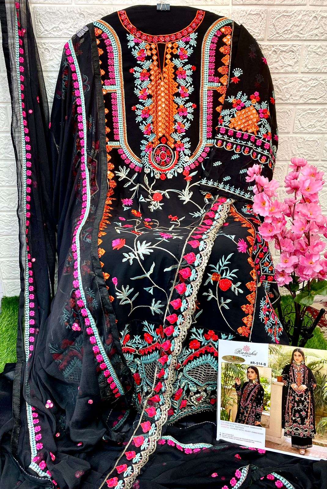 Ramsha R 514 Nx Party Wear Embroidery Pakistani Suit view 3
