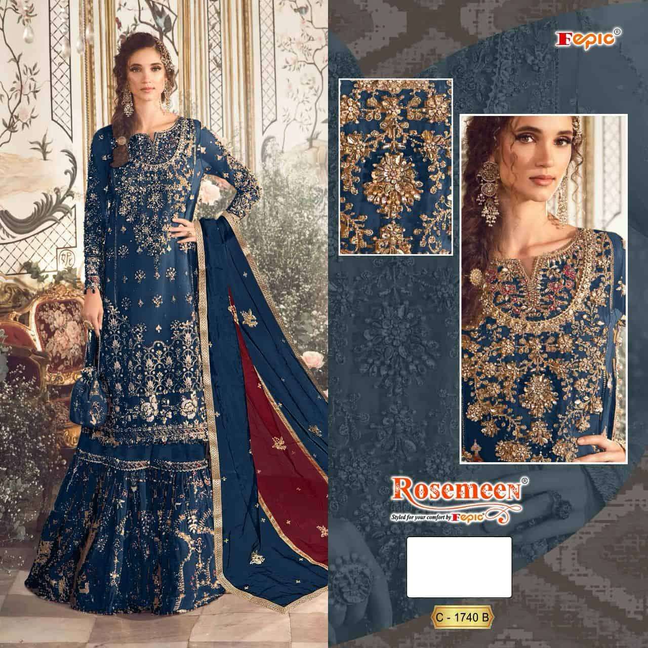 Fepic Rosemeen C-1740B Organza Salwar Suit