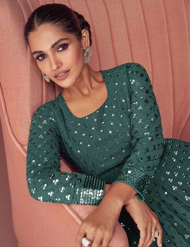 Aashirwad Gulkand Season Gold Designer Party Wear Anarkali Suit view 4
