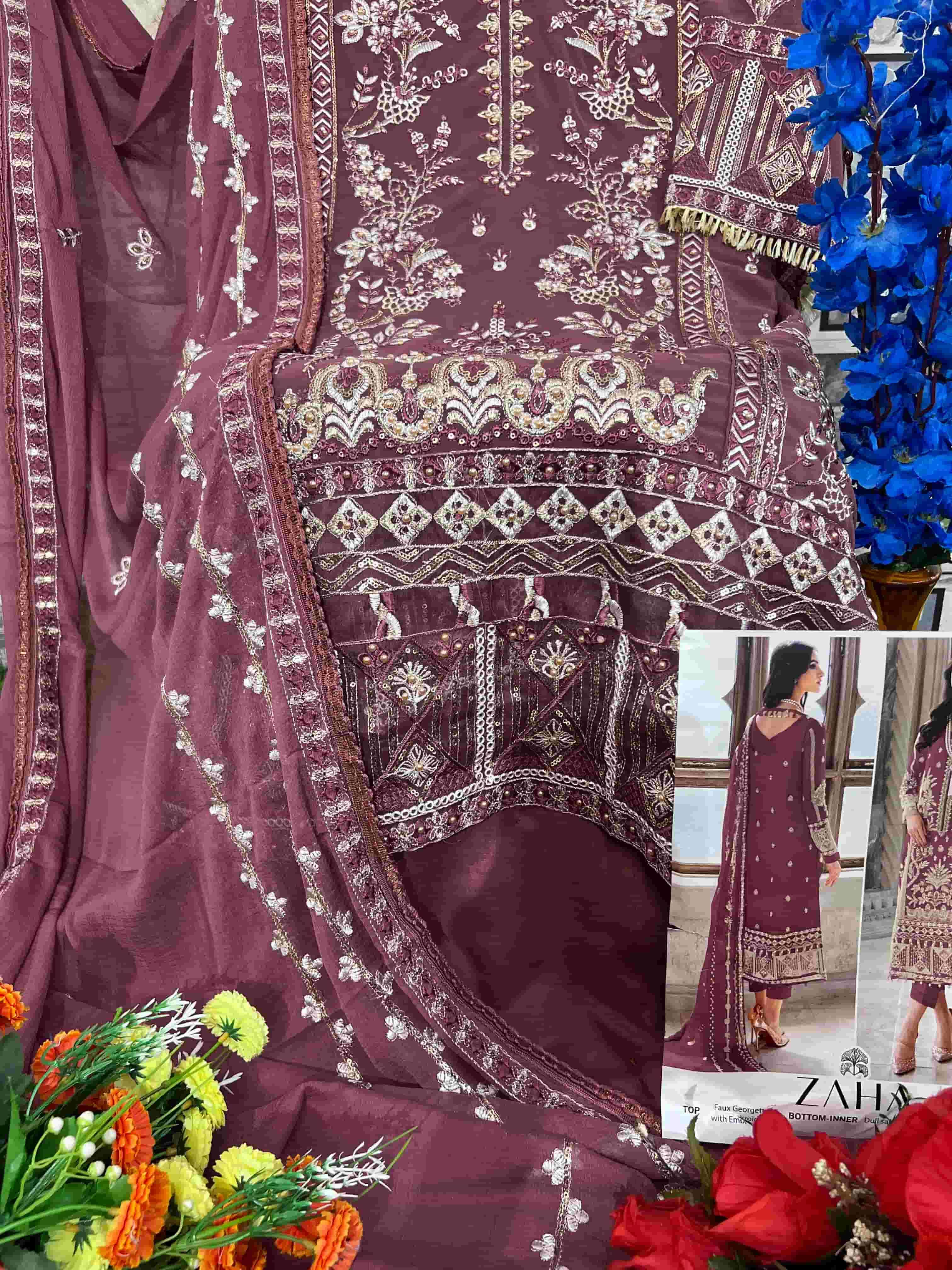 Zaha Gullal Vol 2 Hits Colors Pakistani Style Heavy Designer Salwar Suit Wholesalers view 11