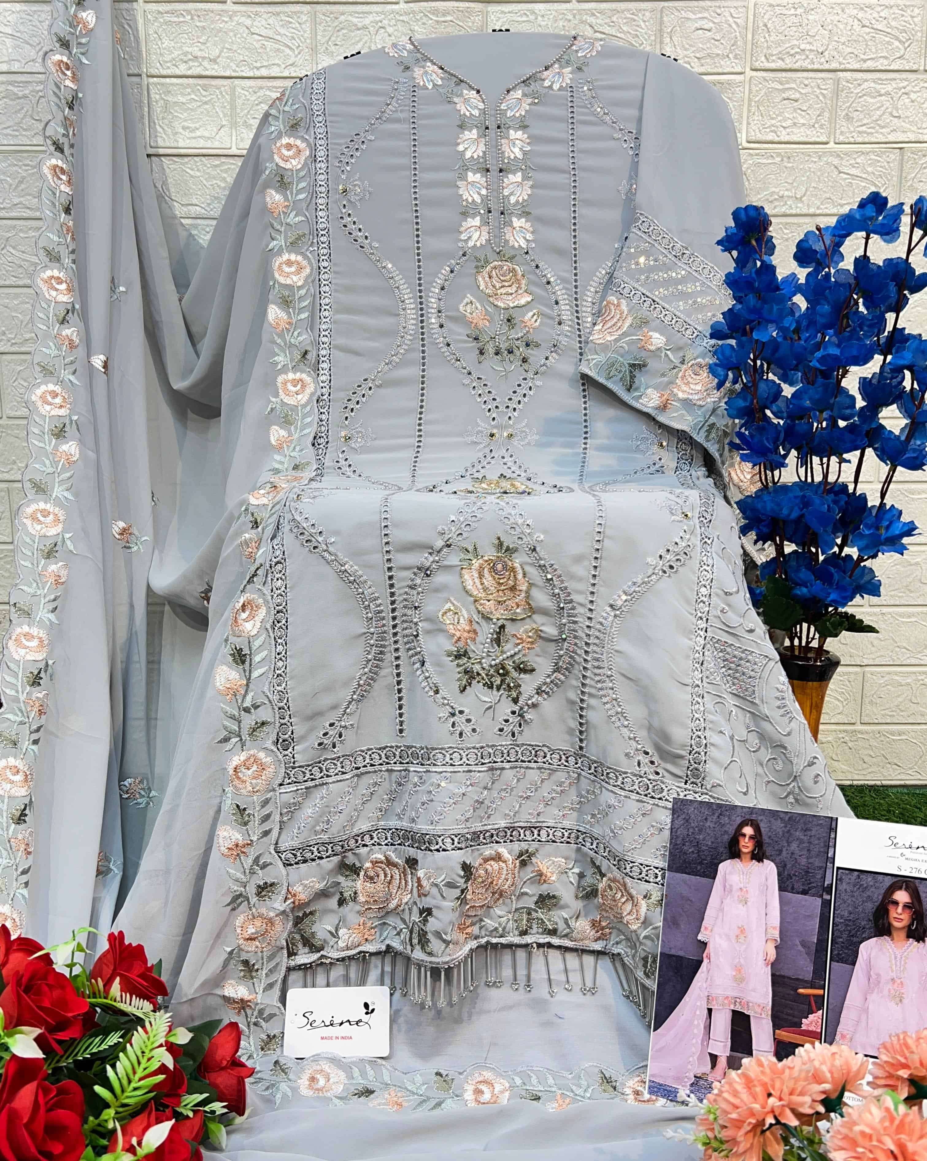 Serine S-276 C Embroidered Georgette Suit view 2