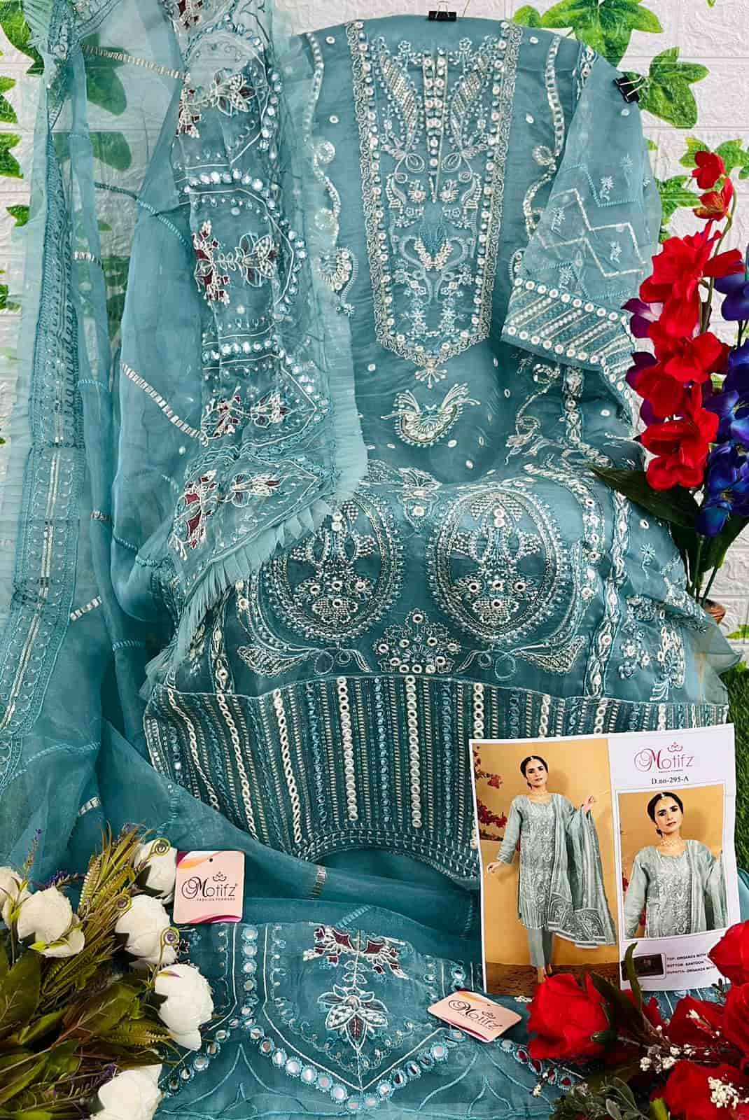 Motifz 295 Colors Pakistani Festive Wear Style Organza Suit Wholesalers view 7