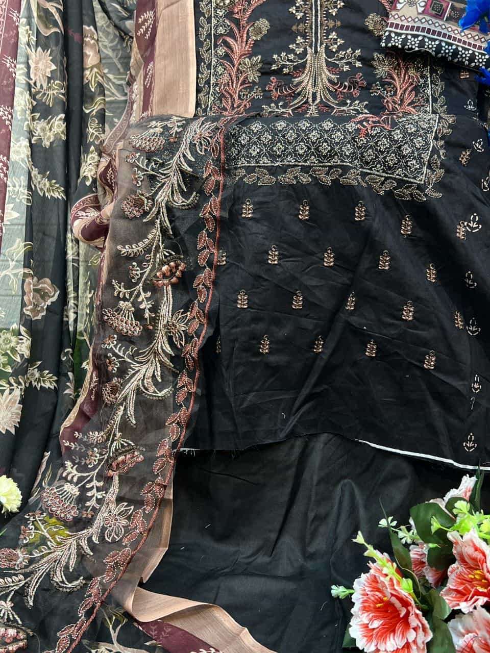 Aasha Designer 1065 Colors Chevron Summer Collection Designer Embroidered Dress Exporter view 11