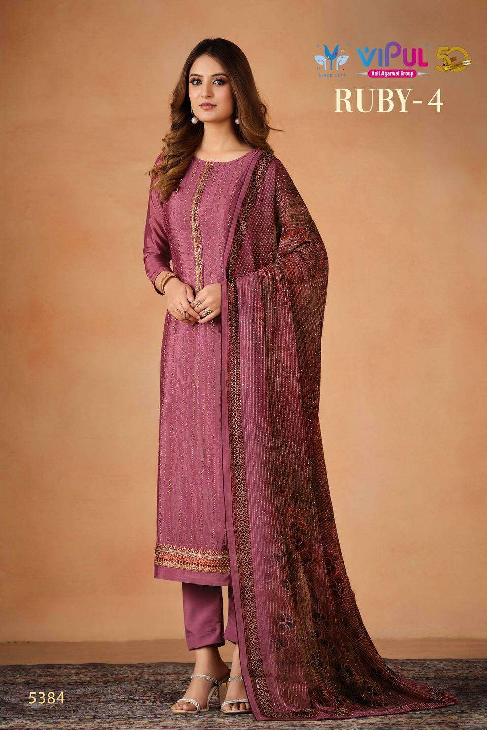 Vipul Ruby Vol 4 Fancy Straight Designs Festive Wear Dress Catalog Exporter view 11