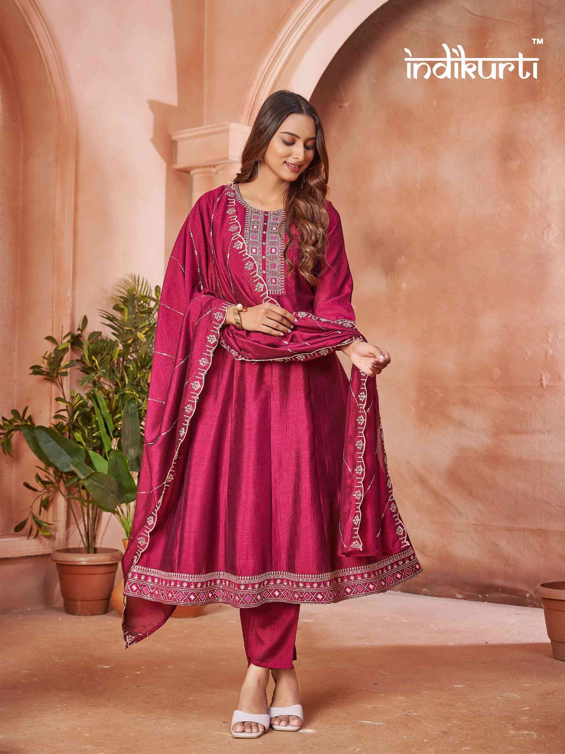 Indikurti Zoya Anarkali Pattern Dress Catalog Size Set view 2