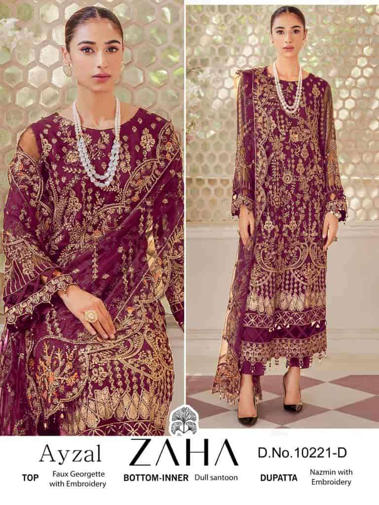 Zaha Ayzal Vol 1 Pakistani Latest Designs Style Wedding Wear Suit Wholesalers view 5