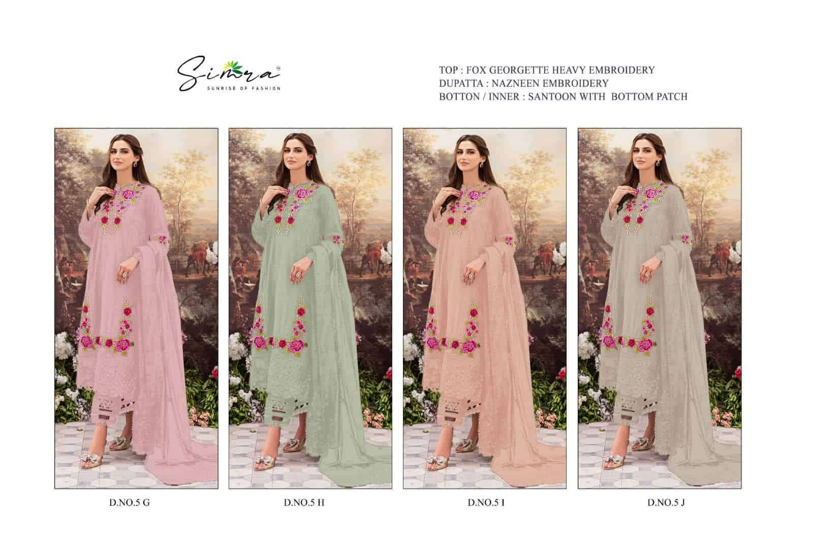 Simra 5 Colors Pakistani Fancy Style New Designer Salwar Suit Wholesalers view 2