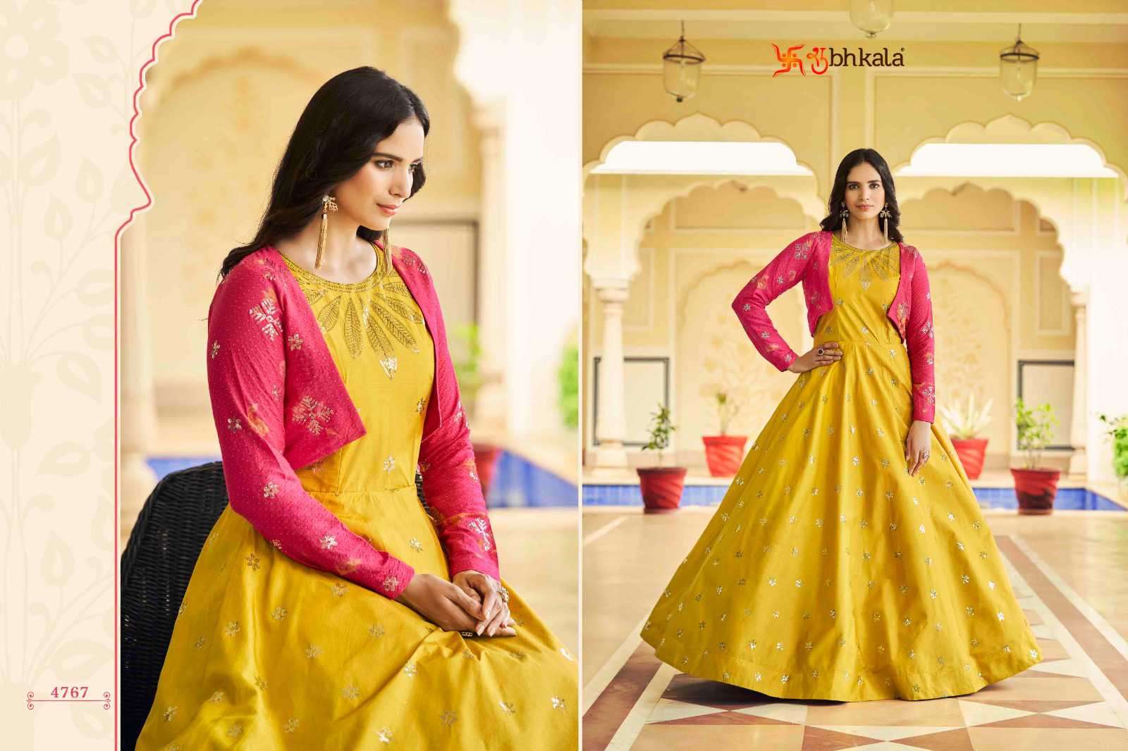 Shubhkala Flory Sequined Anarkali Gown view 15