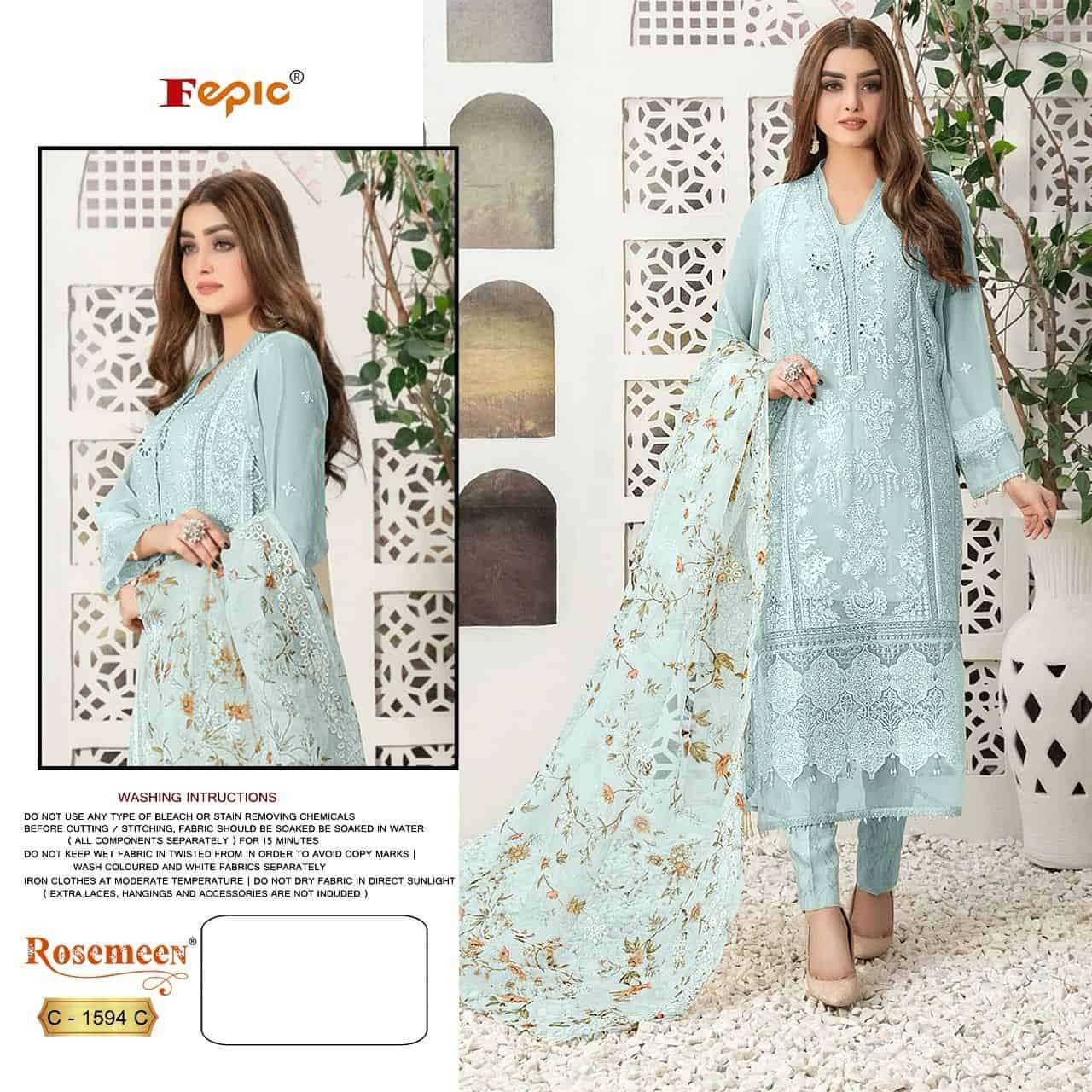 Fepic Rosemeen Organza Pakistani Salwar Suit view 3