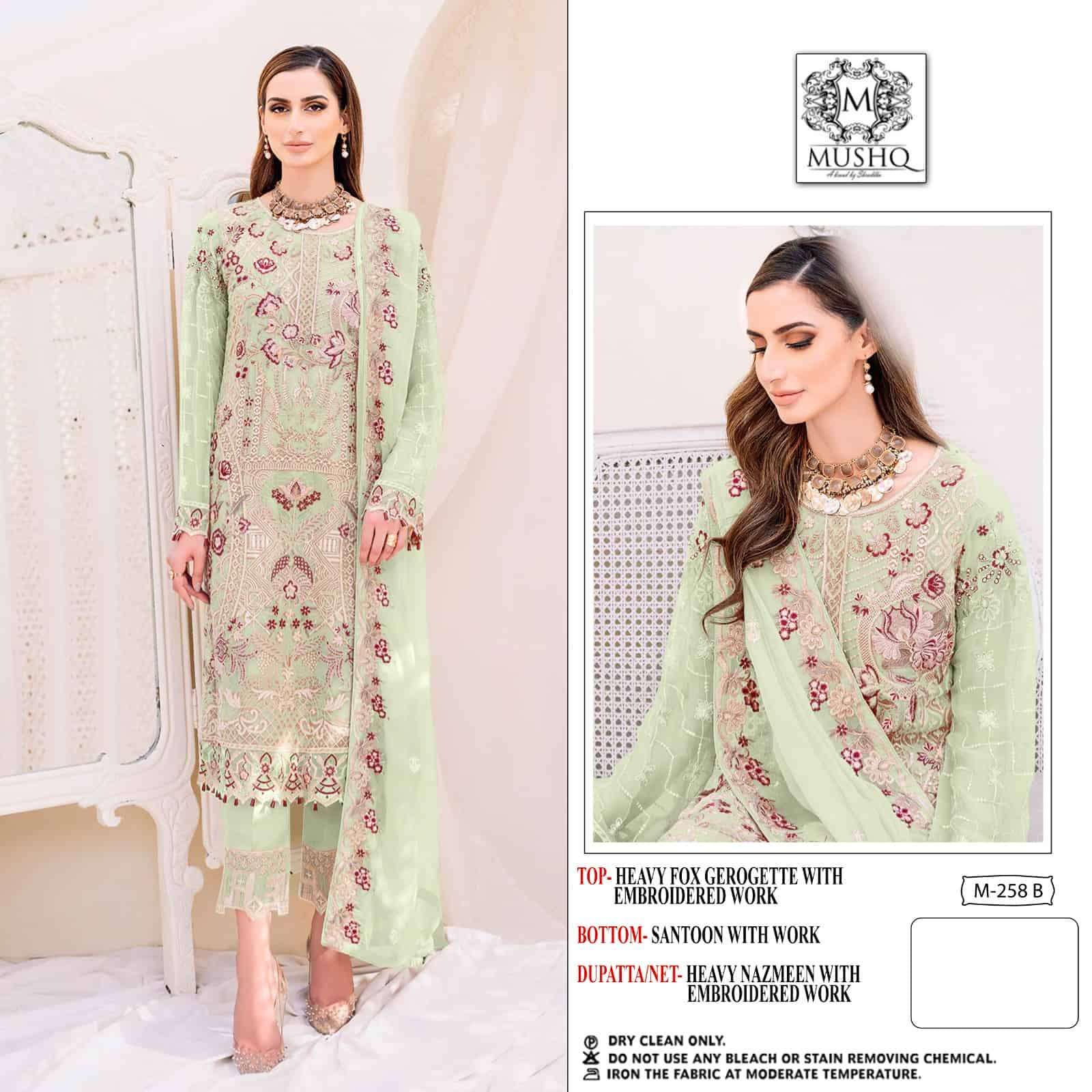 Mushq M 258 Colors Festive Wear Style Designer Pakistani Suit Wholesalers view 3