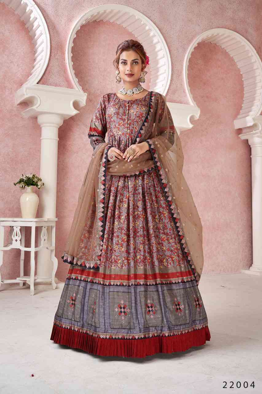 Alfaaz Kimaya Partywear Silk Gown Collection New Catalog view 11