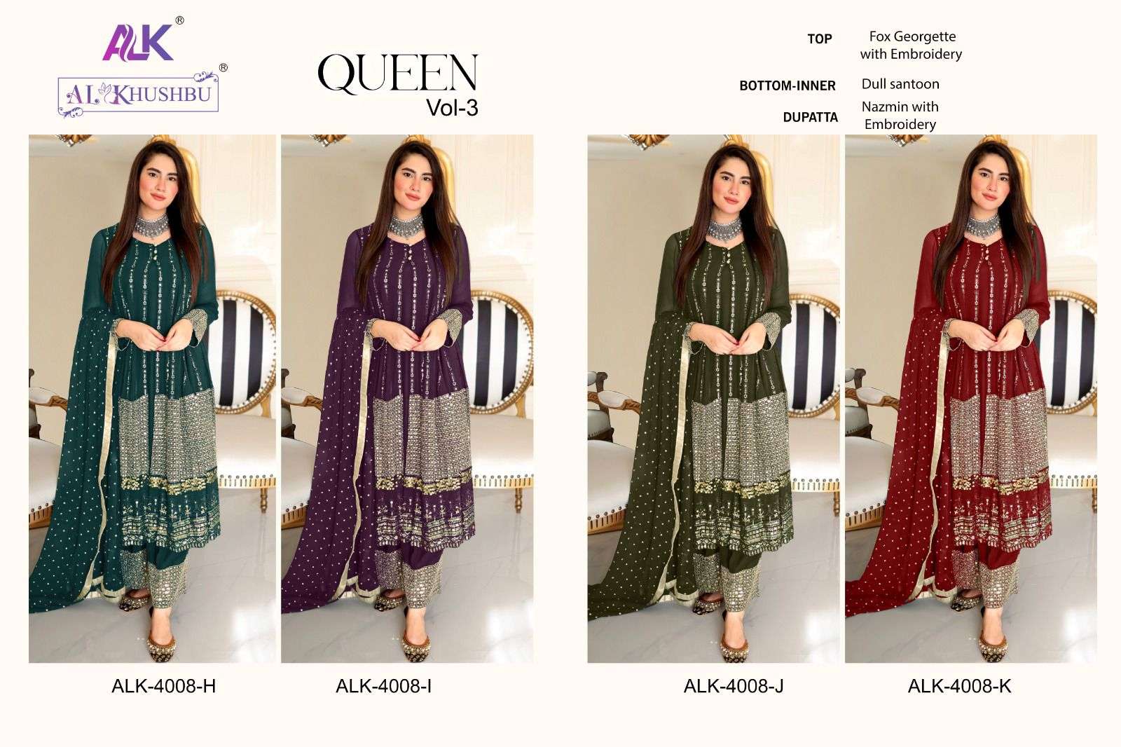 Al Khushbu Queen Vol 3 Pakistani Designer Suit view 6