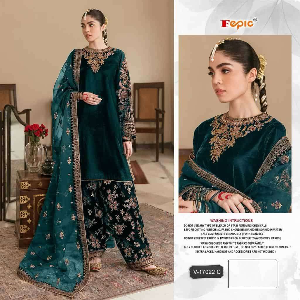 Fepic V 17022 C Exlusive Heavy Designer Winter Wear Pakistani Suit Collection