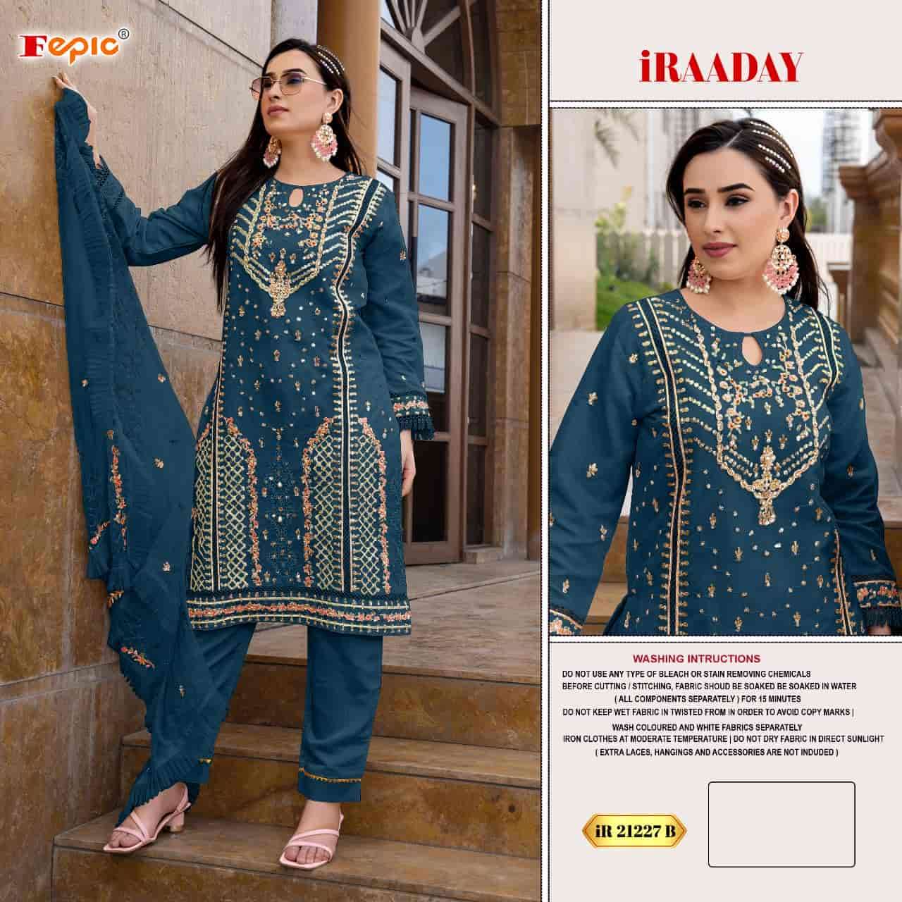 Fepic IR 21227 Colors Pakistani Style Designer Organza Suit Wholesalers view 2
