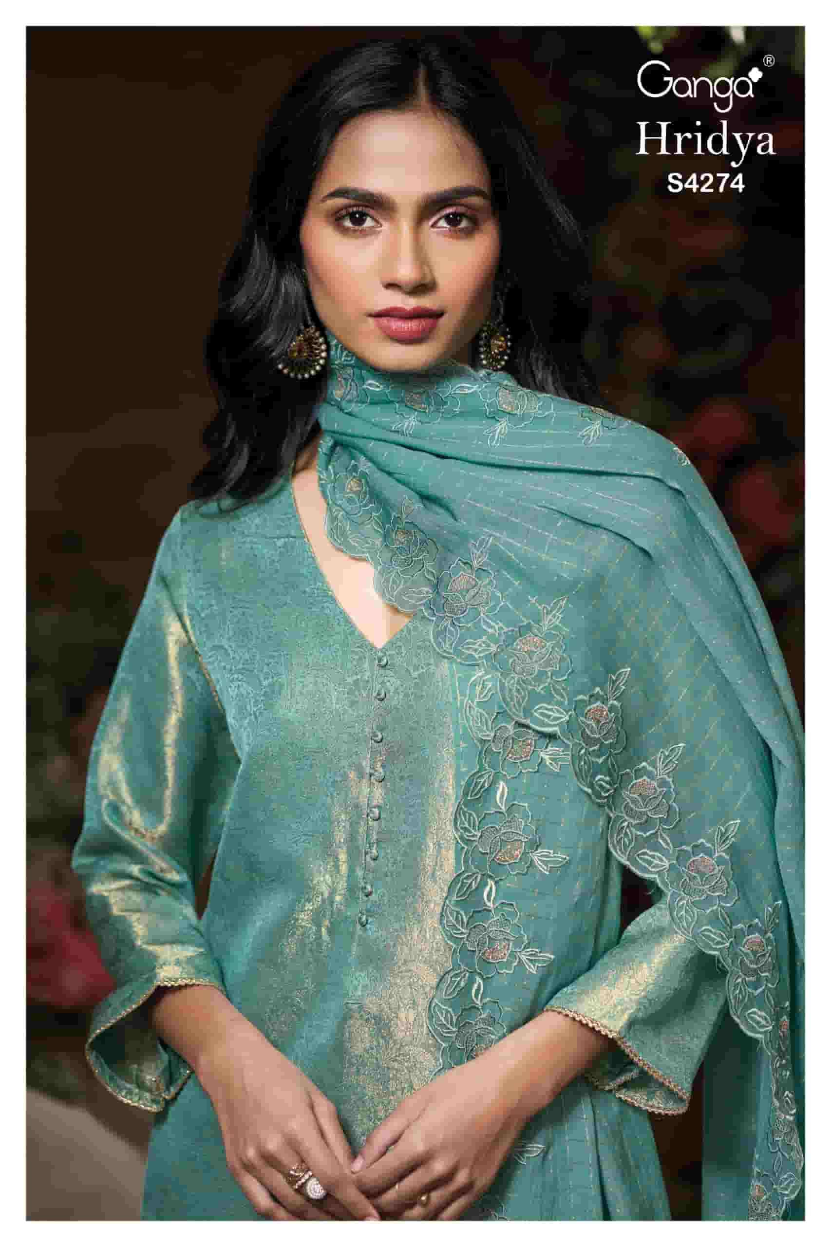 Ganga Fashion Hridya 4274 Pure Bemberg Silk Partywear Suit Collection view 4