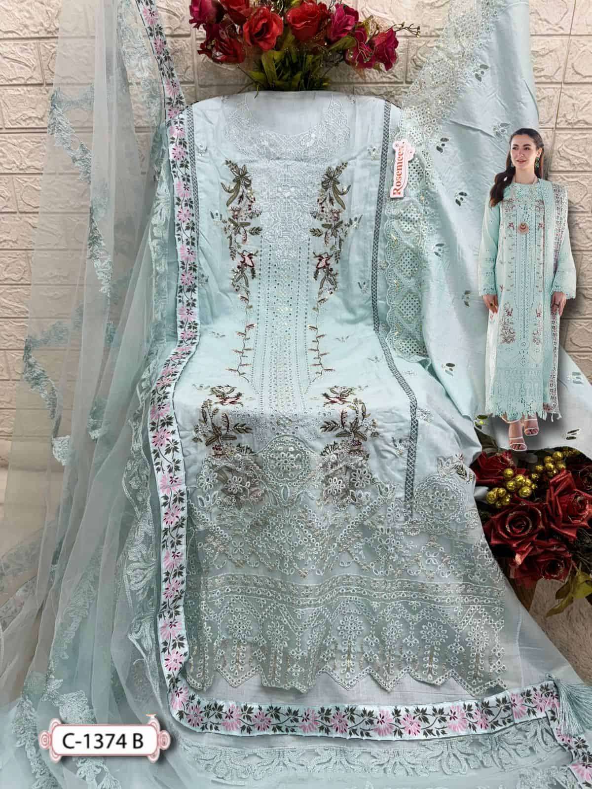 Fepic C 1374 Colors Pakistani Designer Pure Cotton Salwar Kameez Wholesalers view 5