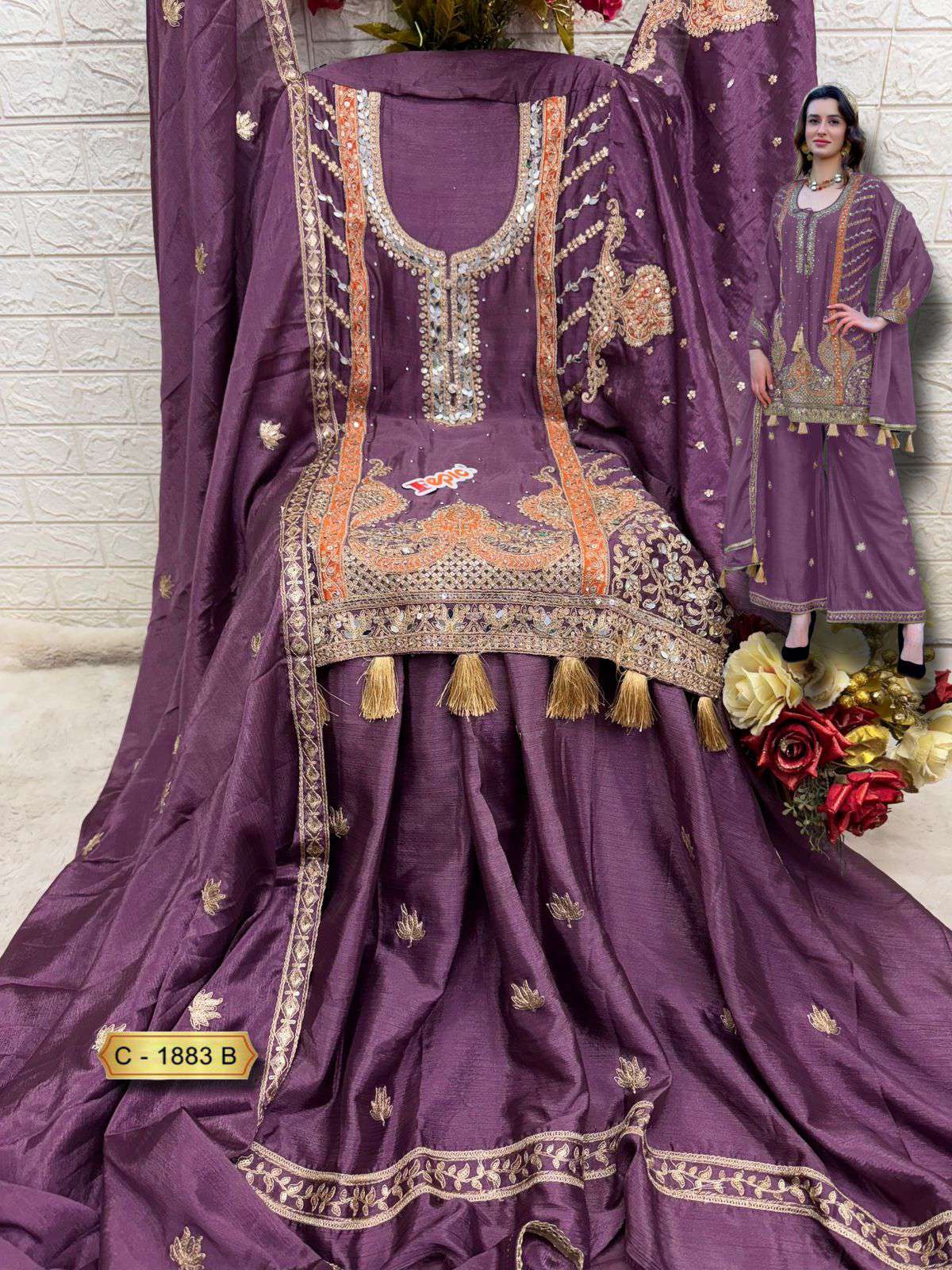 Fepic C 1883 Colors Partywear Style Pakistani Suit New Collection view 5