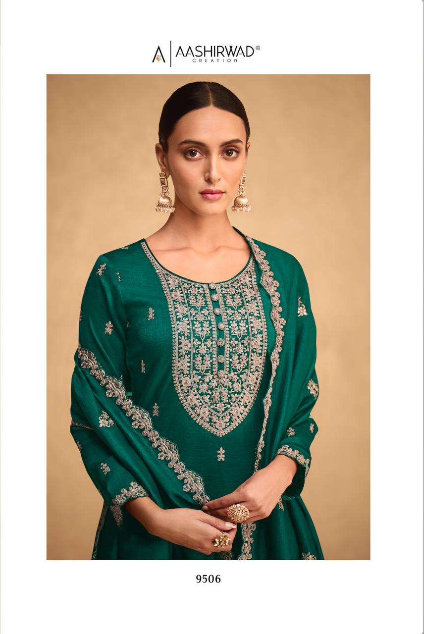 Aashirwad kashida Exclusive Silk Salwar Suit view 5