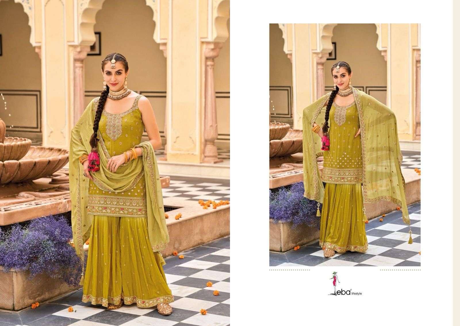 Eba Lifestyle Alfaaz Latest Designer Sharara Dress New Collection Wedding Suits view 5