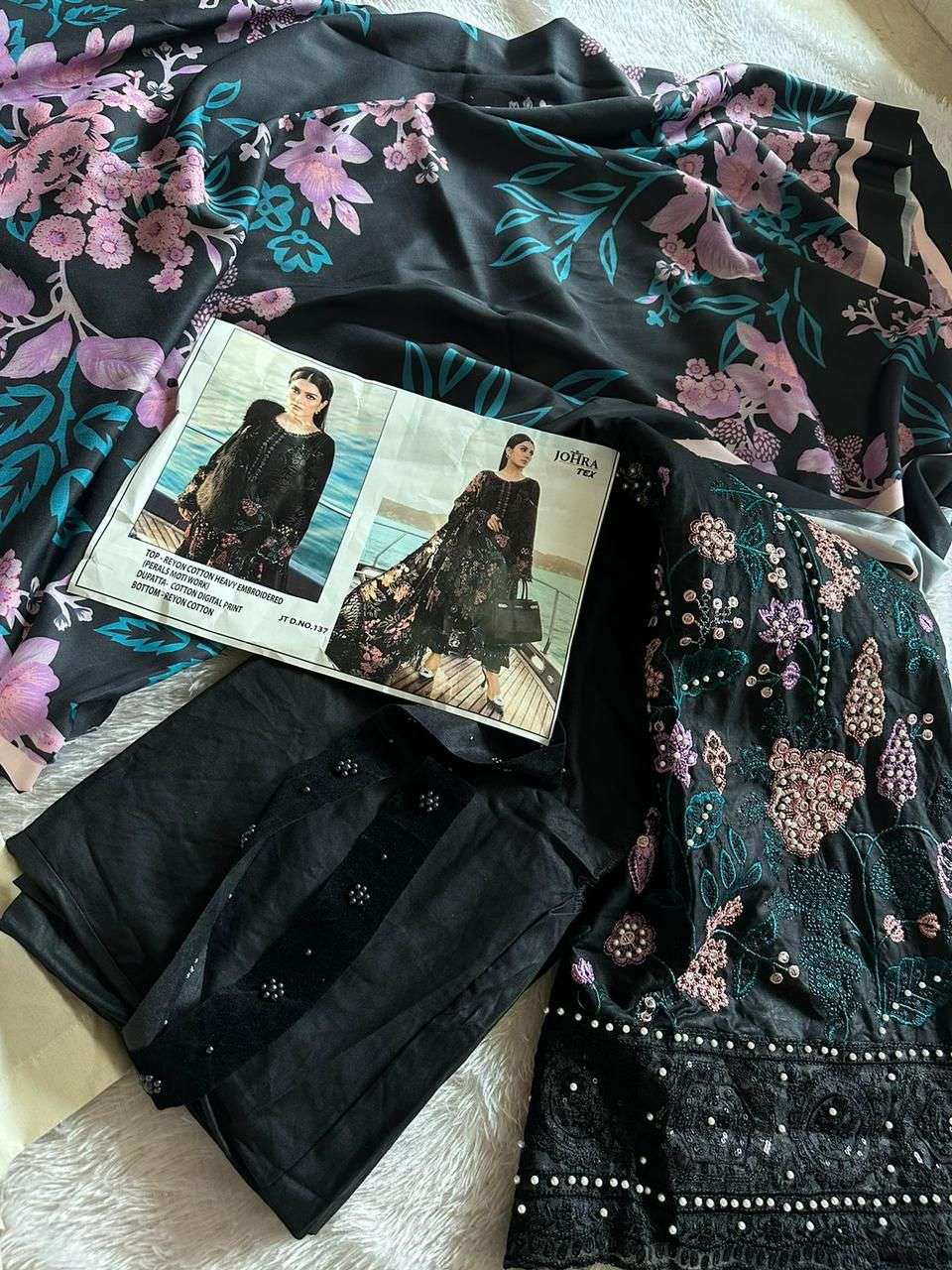 Johra Tex JT-137 Heavy Embroidered Cotton Suit view 2