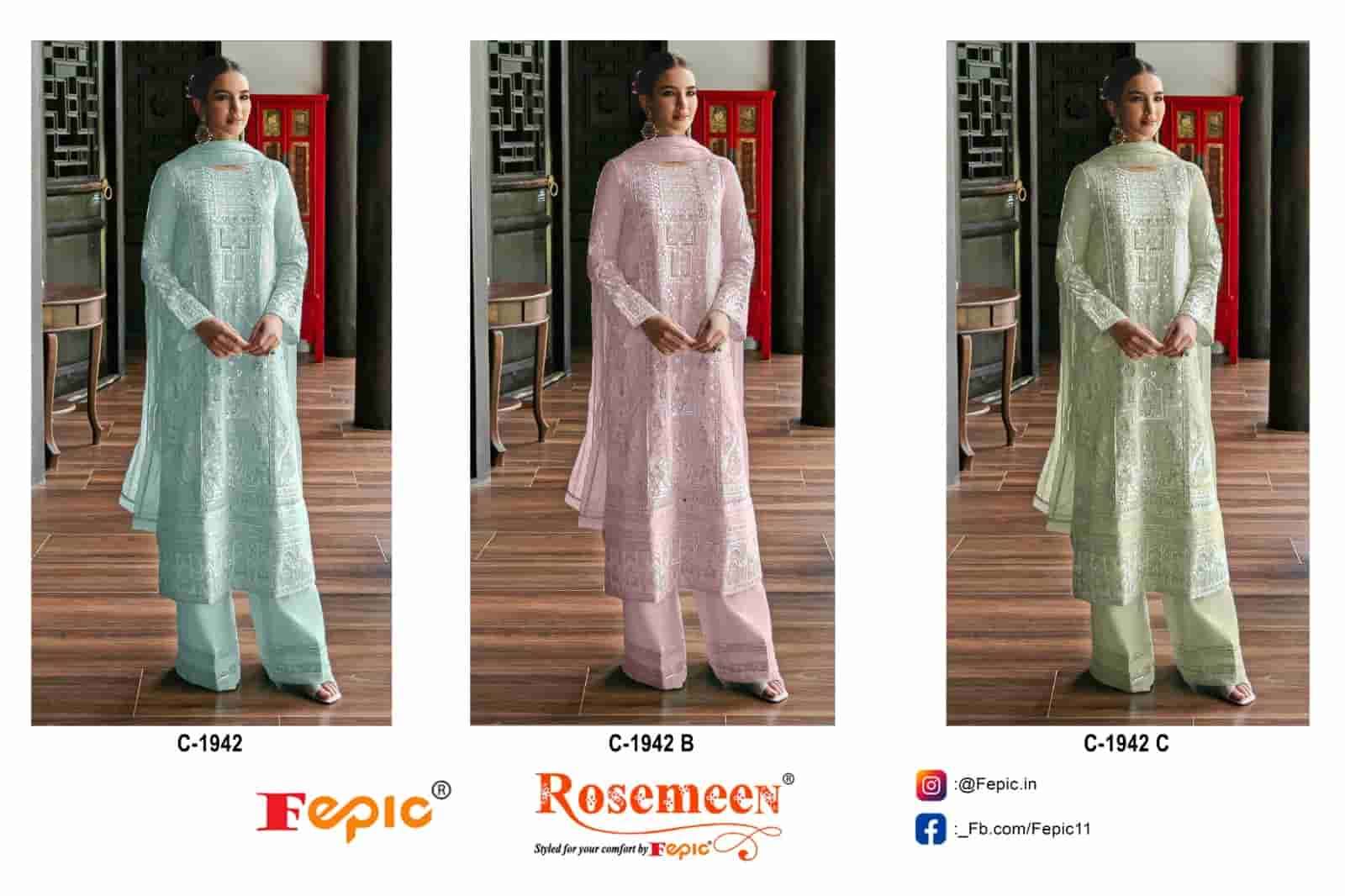 Fepic C 1942 Colors Pakistani Style Designer Georgette Suit Wholesalers view 4