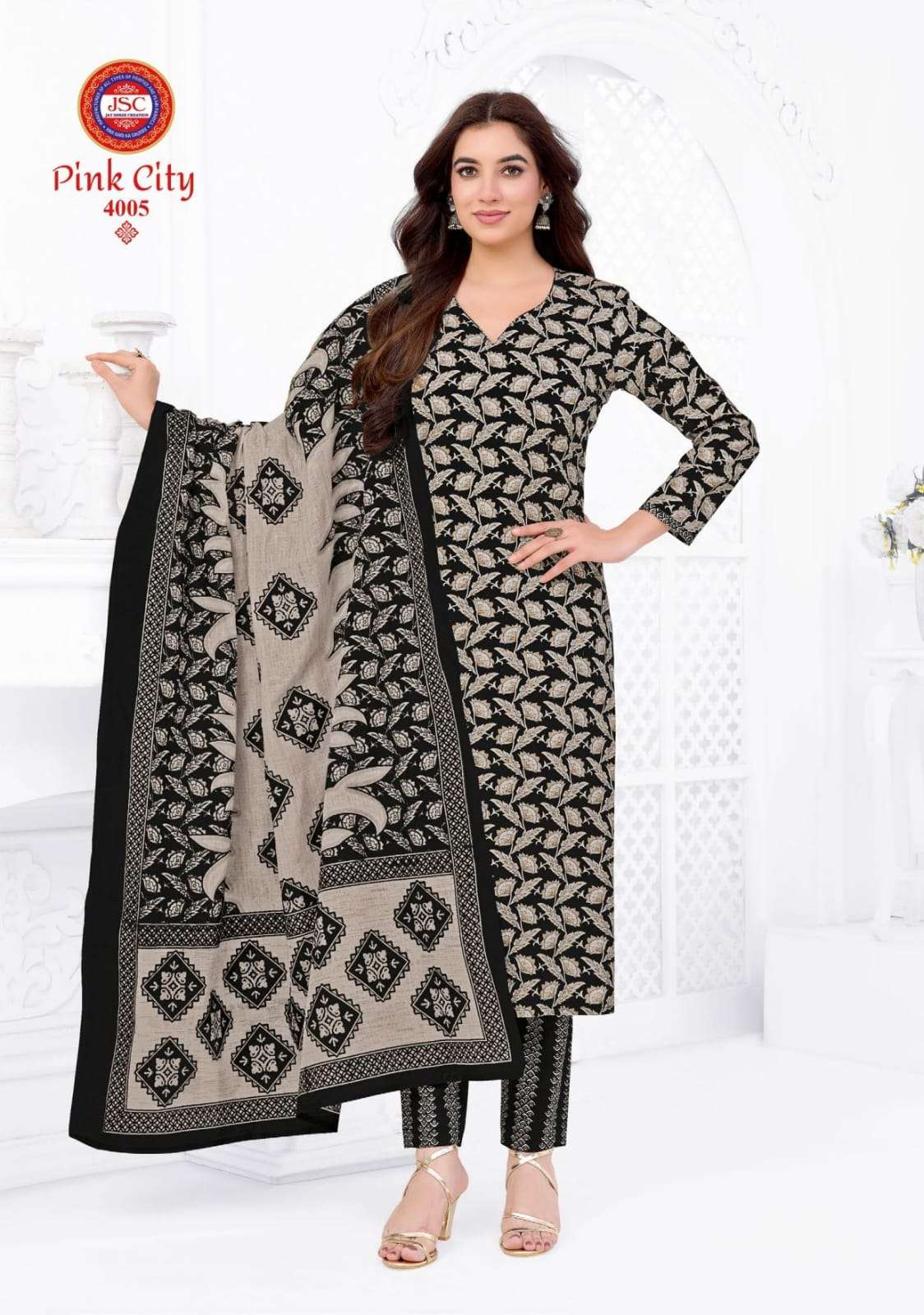 Jsc Pink City Vol 1 Unstitch Cotton Salwar Suit view 16