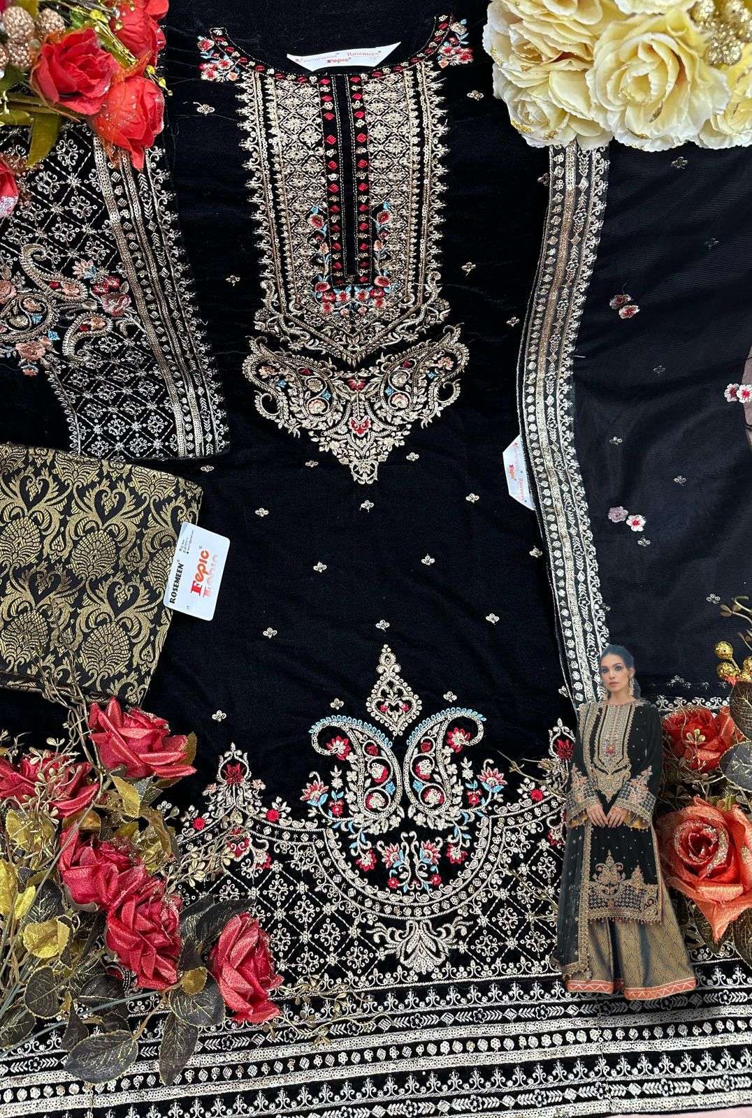 Fepic D 5221 Colors Party Wear Designer Velvet Pakistani Suit view 3
