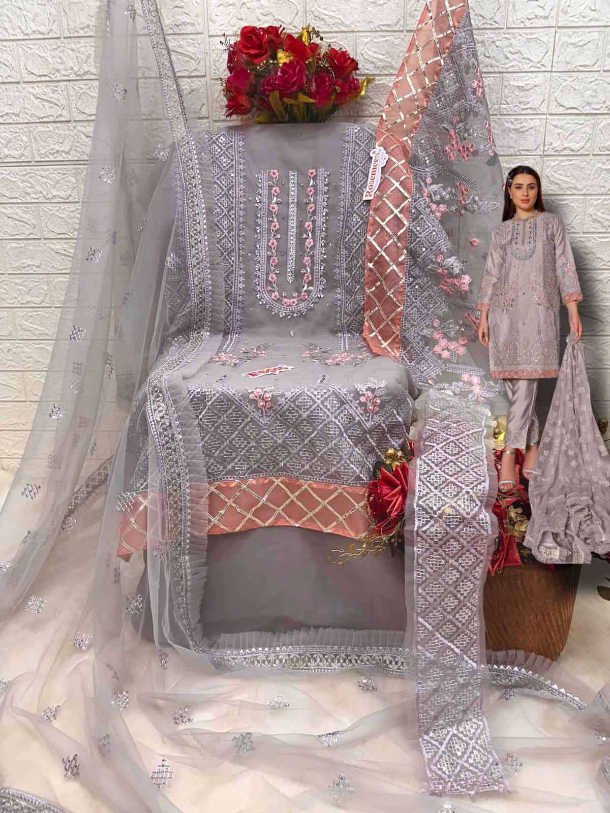 Fepic Rosemeen Organza Designer Suit C 1669 view 9