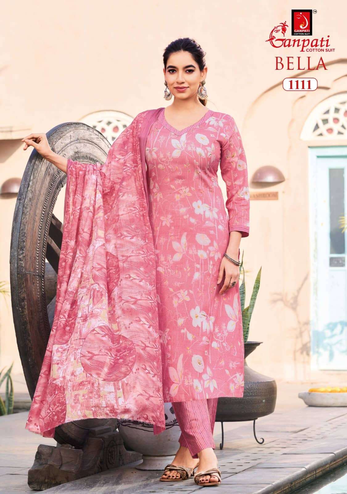 Ganpati Bella Vol 11 Premium Cotton Ladies Dress Exporters view 6