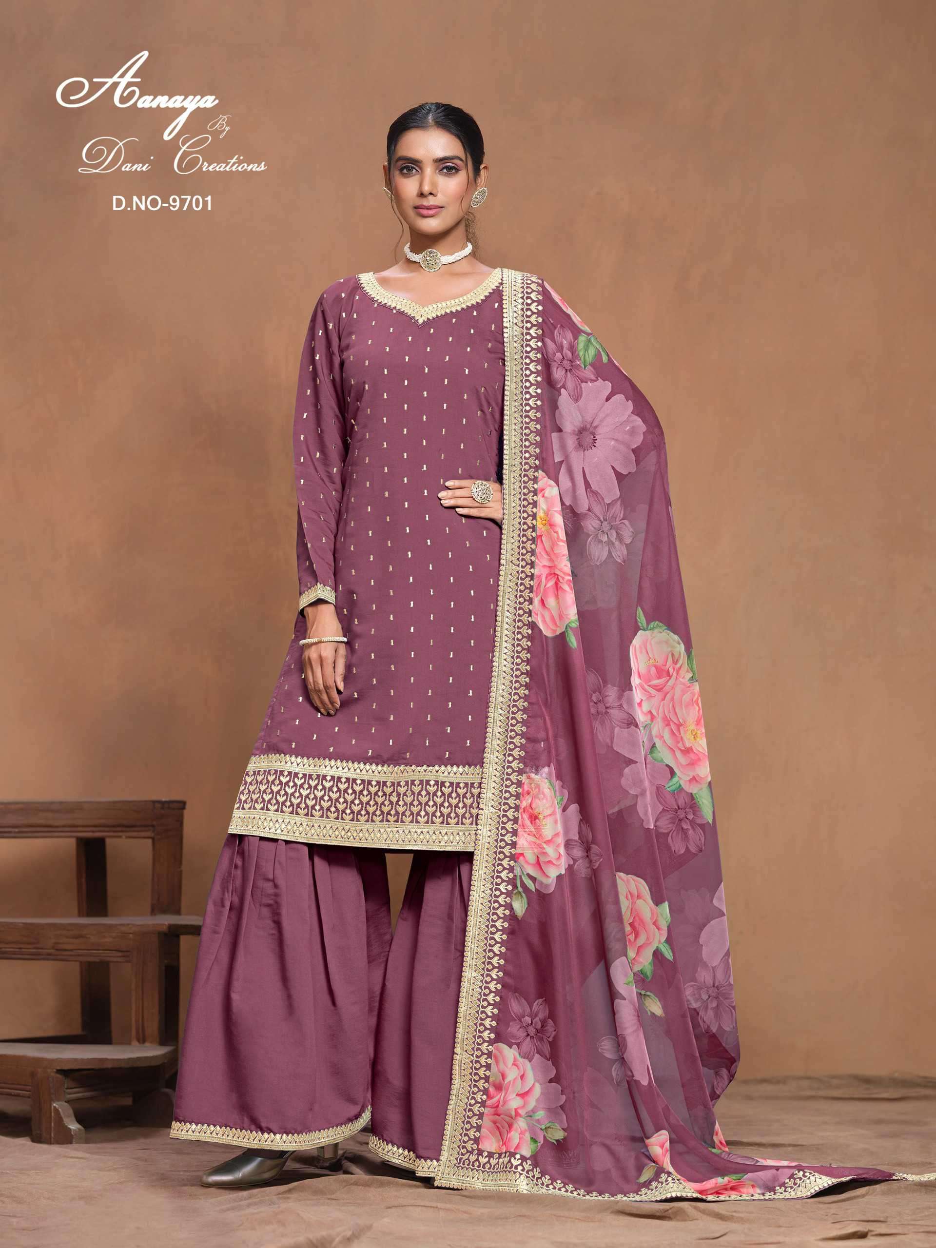Aanaya Vol 197 9701 To 9704 Festive Wear Designer Silk Suit view 6