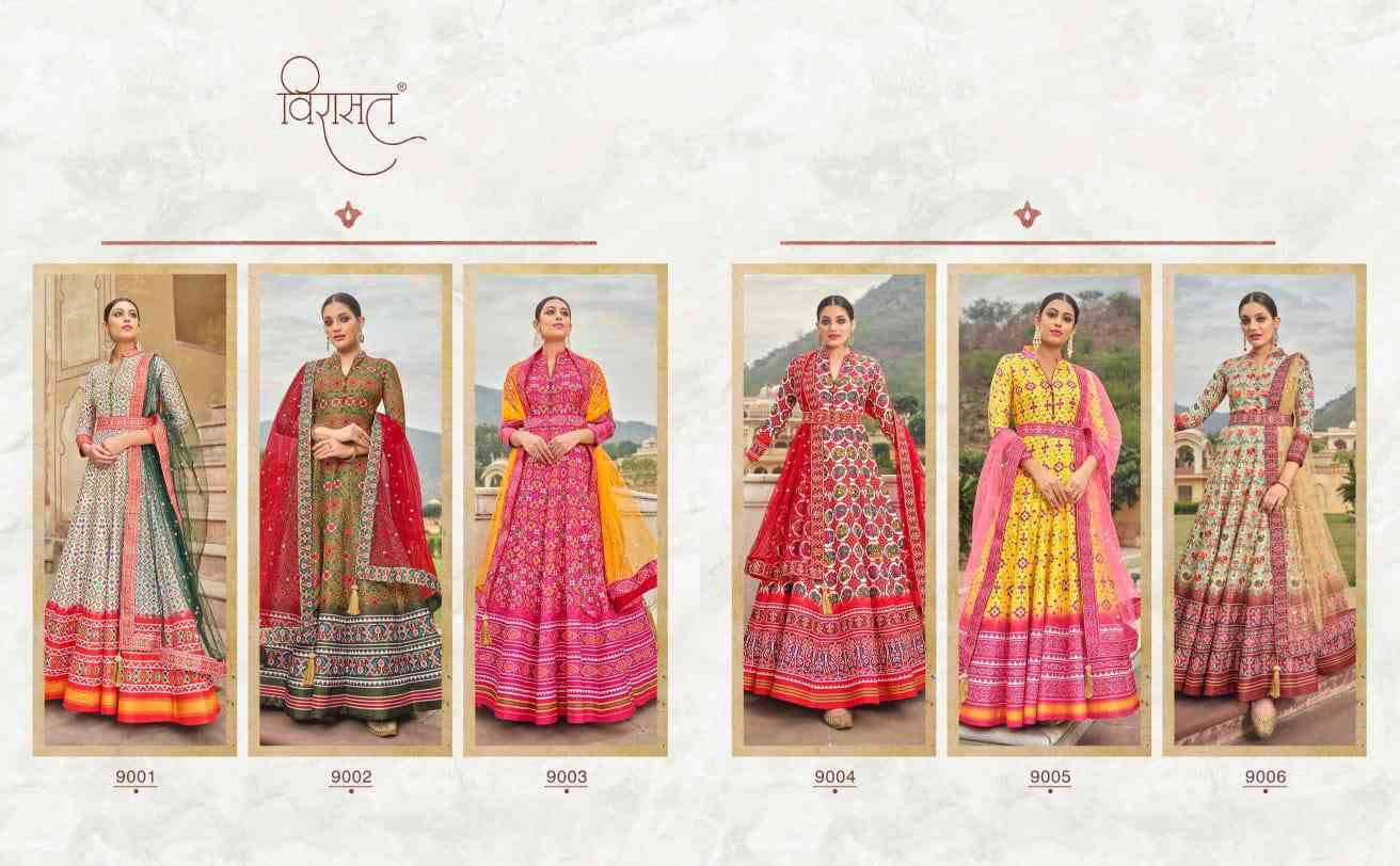 Virasat Patoal Designer Party Wear Silk Gown New Collection view 15