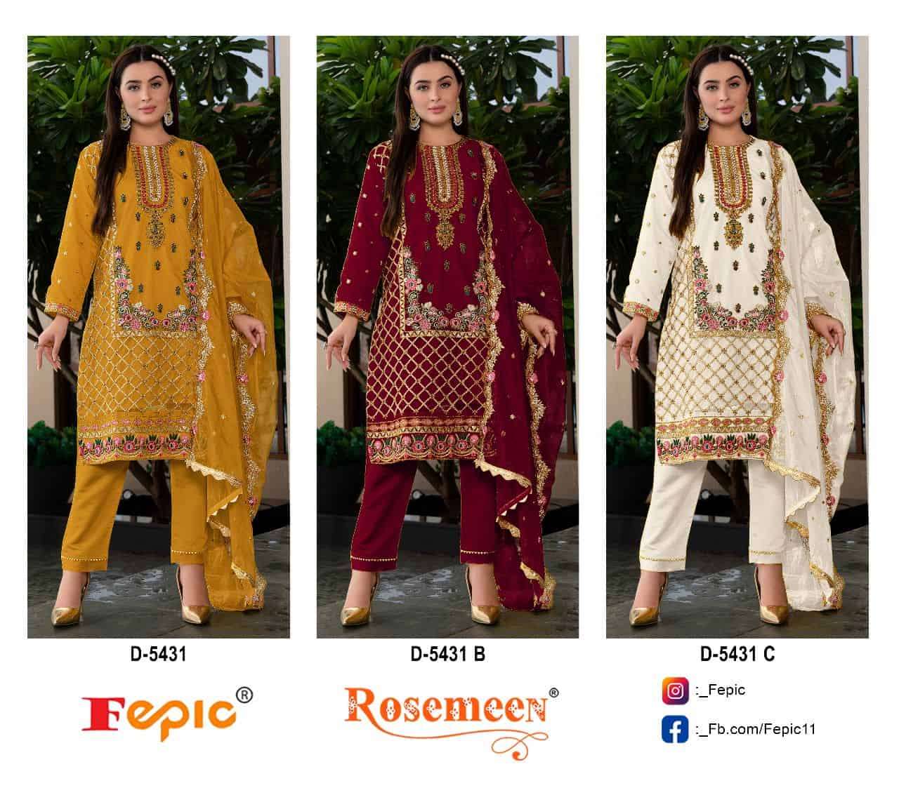Fepic D 5431 Colors Festive Wear Style Designer Embroidered Salwar Kameez Exporter view 5