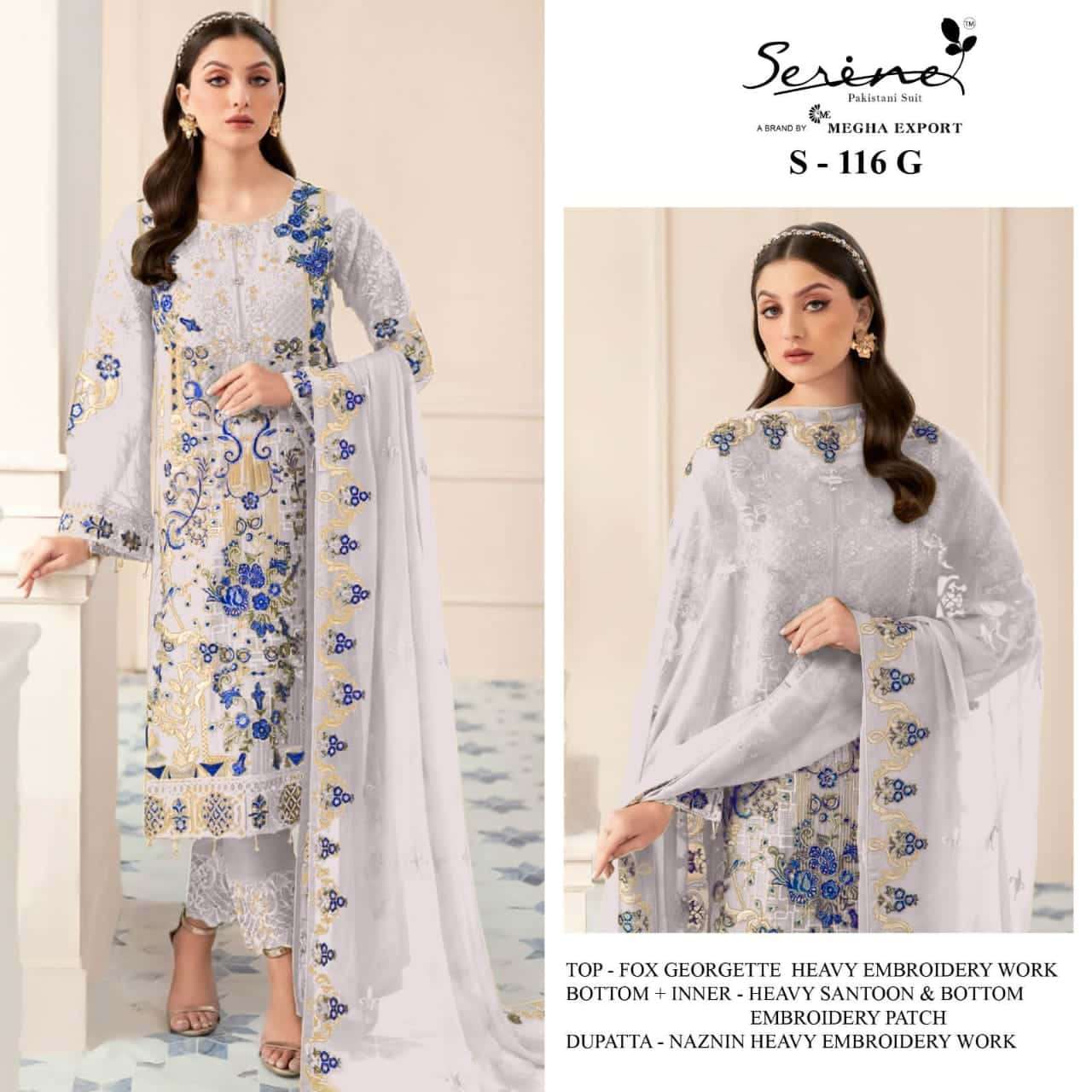Serine S 116 Colors Pakistani Exclusive Fancy Salwar Suit Wholasaler view 3
