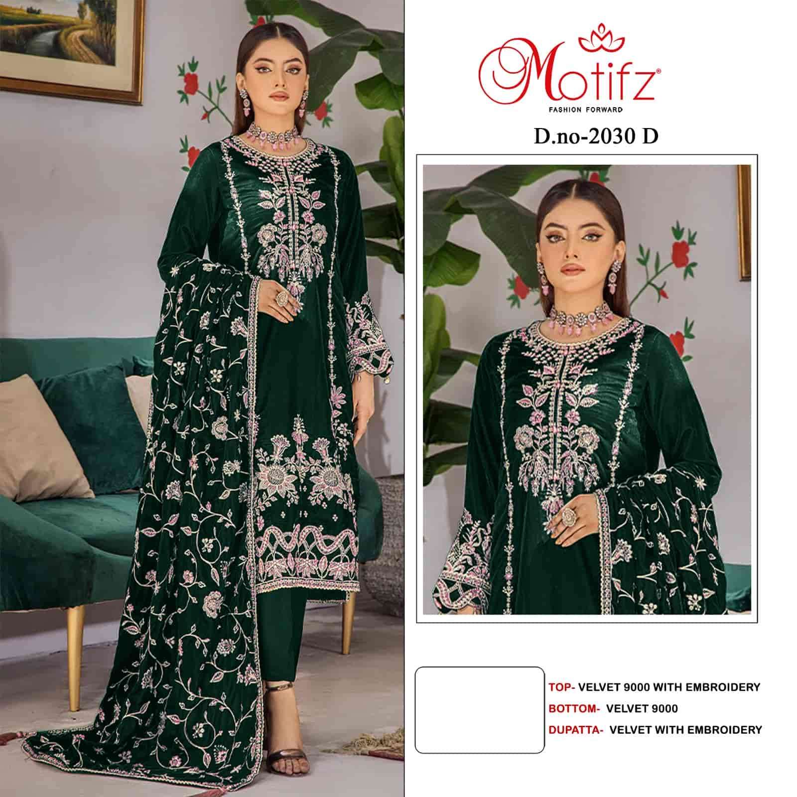 Motifz Designer Velvet Pakistani Suit view 4