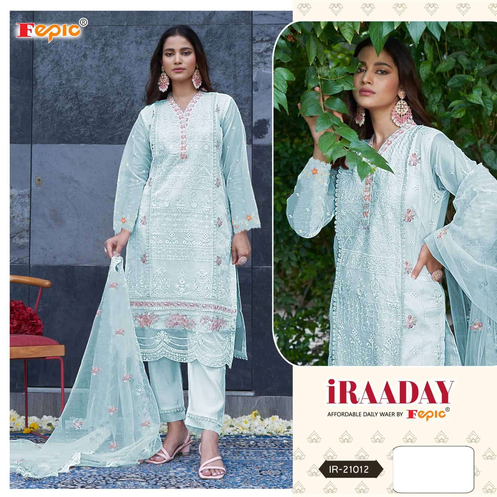 Fepic Iraaday Embroidered Organza Unstitched Suit