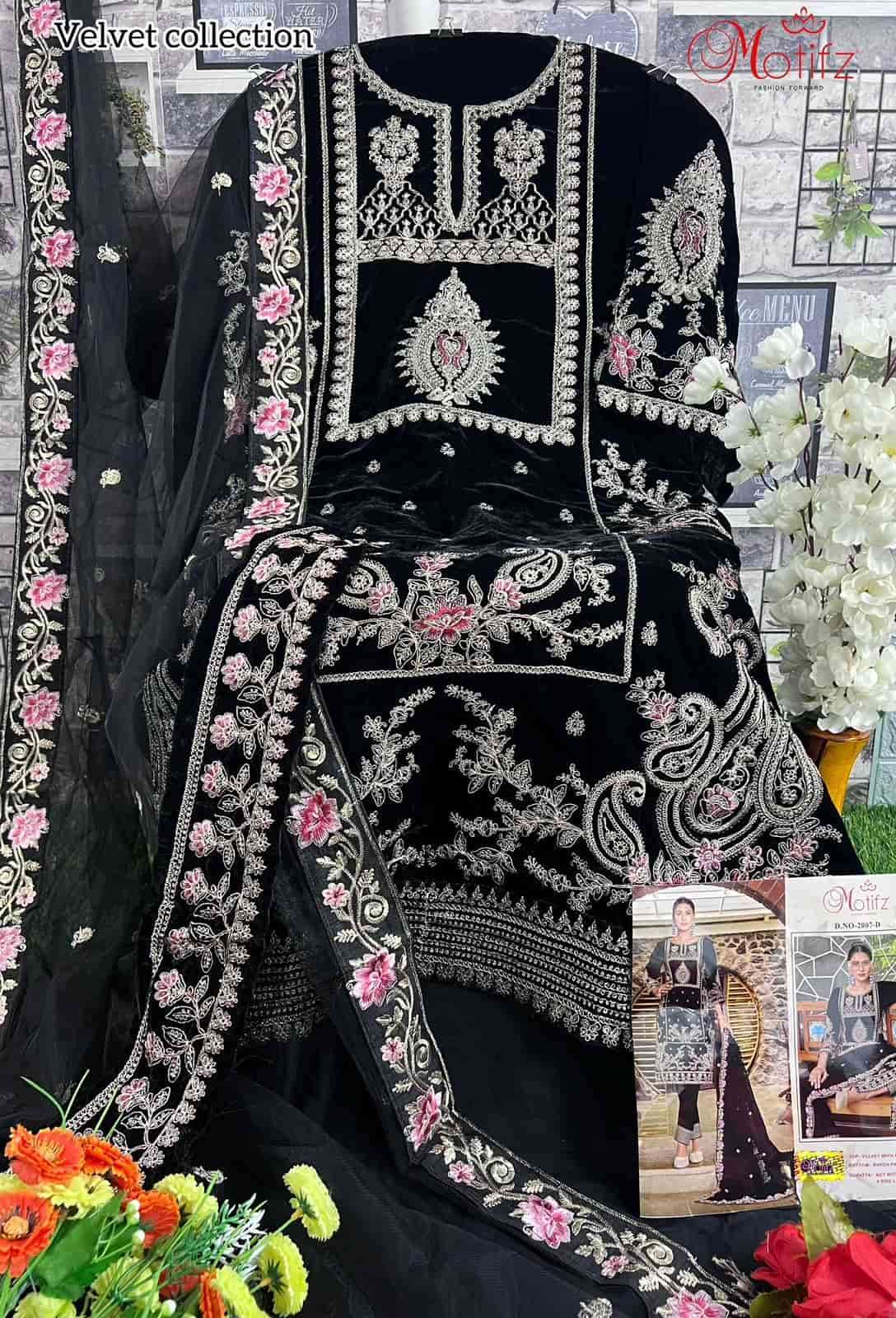 Motifz 2007 D Exclusive Heavy Designer Style Party Wear Velvet Collection view 2