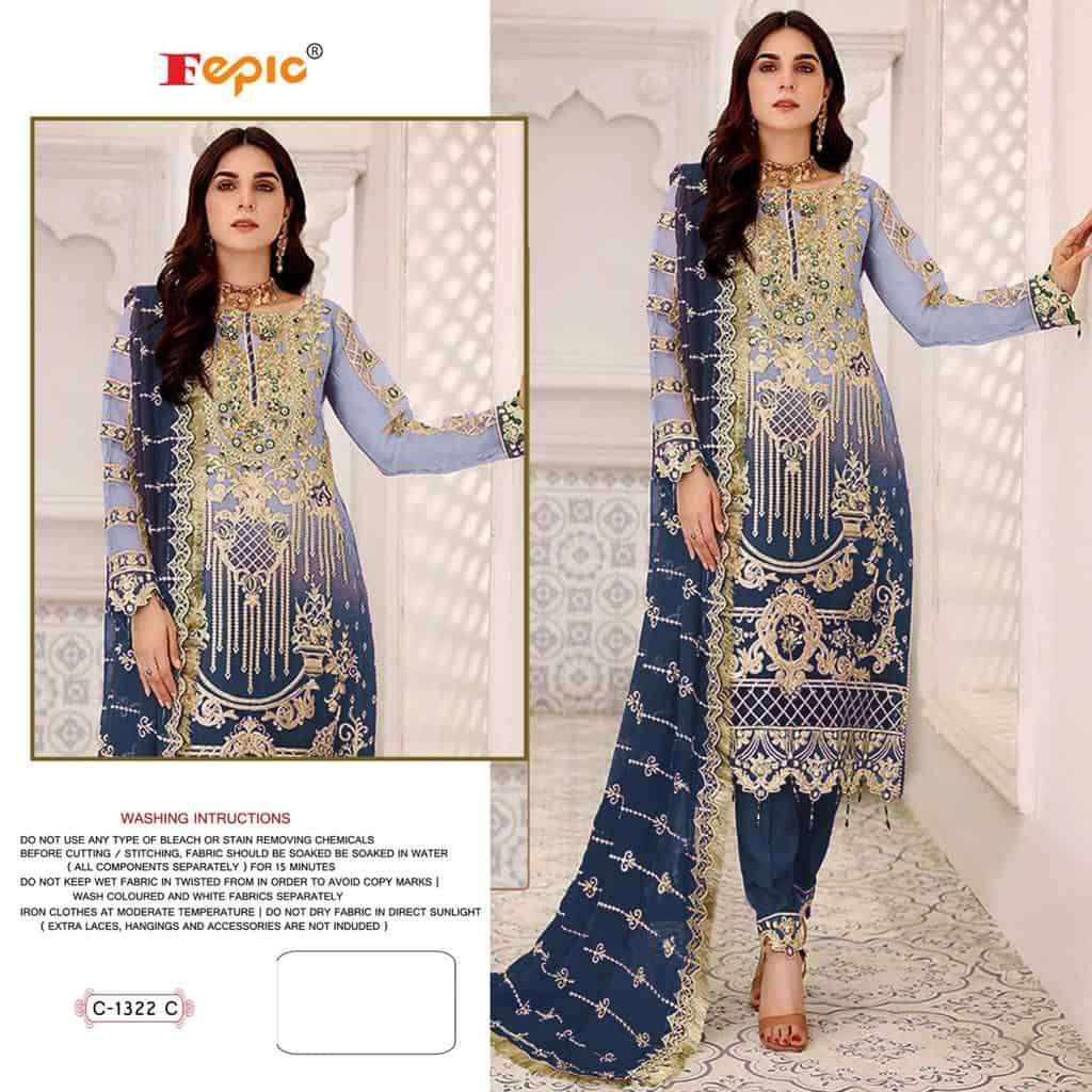 Fepic Rosemeen C 1322 Colors Pakistani New Designs Party Wear Suit Wholesalers view 4