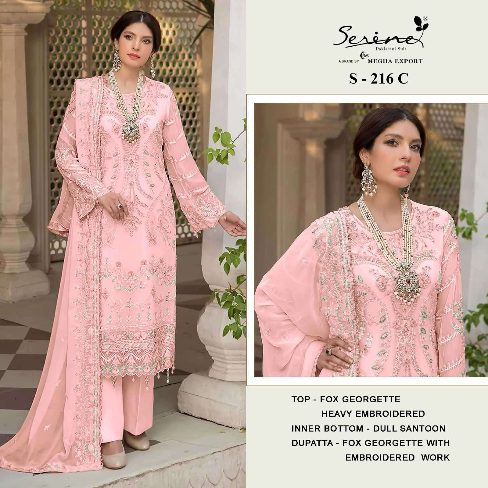 Serine S-216 C Pink Pakistani Style Salwar Suit