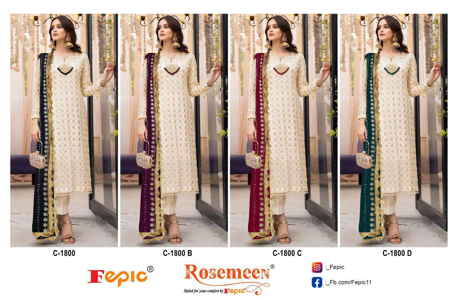 Fepic Rosemeen Embroidered Georgette Suit view 2