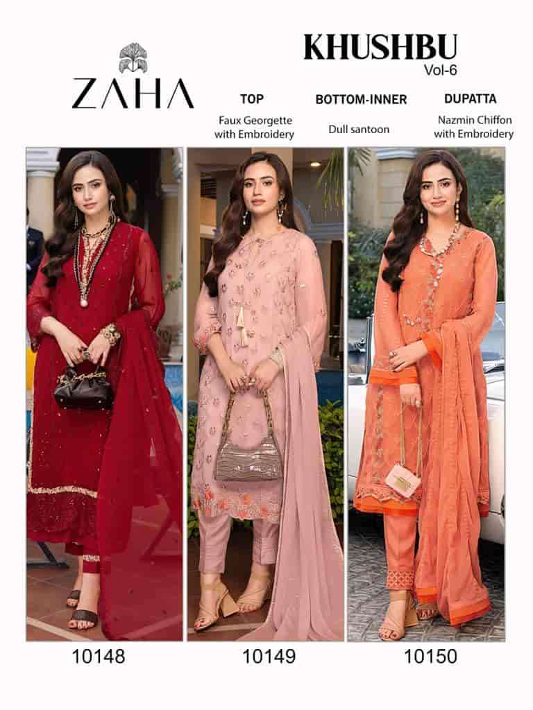 Zaha Khushbu Vol 6 Pakistani Festive Wear Style Designer Suit Catalog Collection view 3