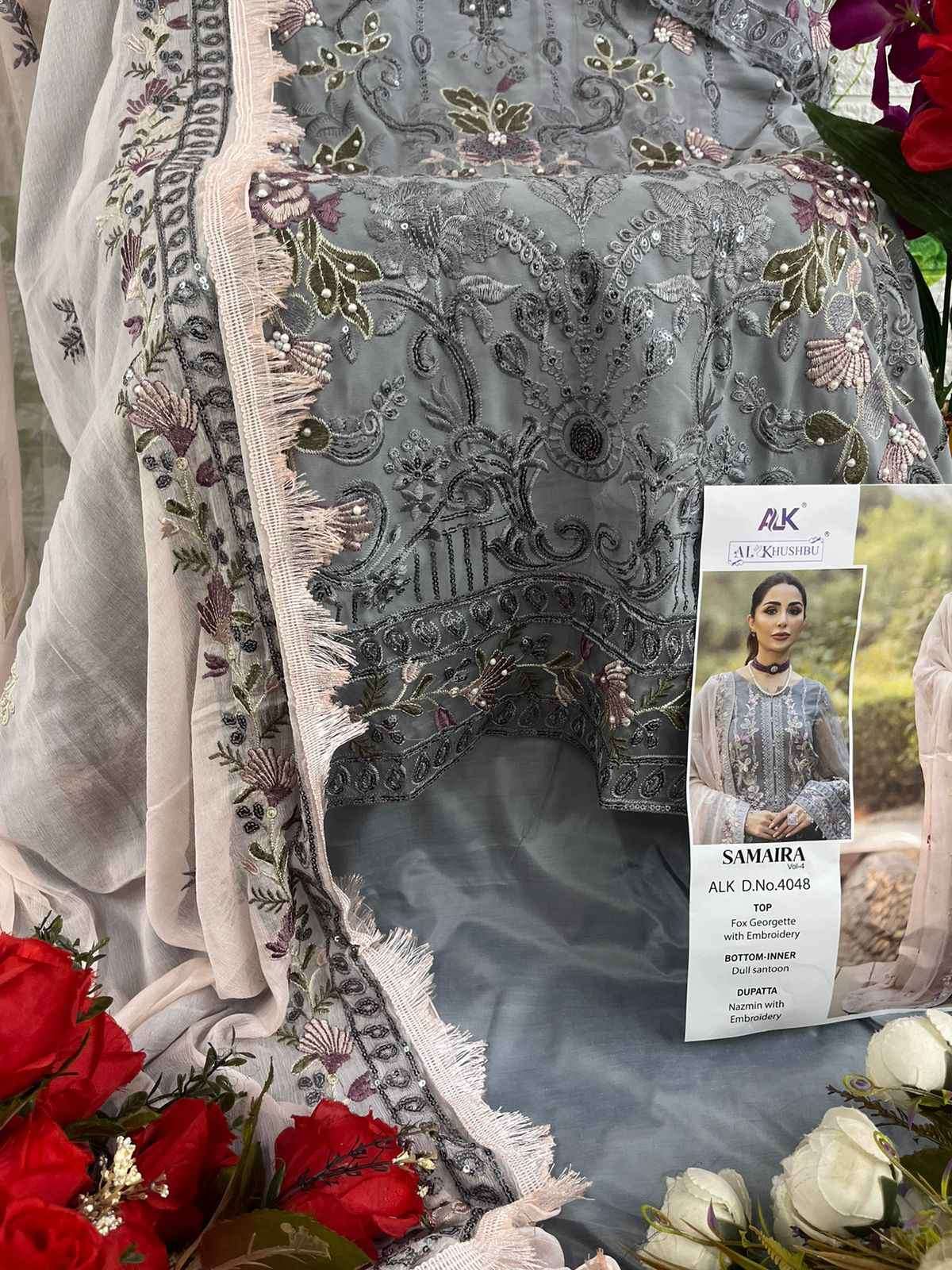 Al Khushbu Samaira Vol 4 Heavy Work Pakistani Suit New Collection view 5