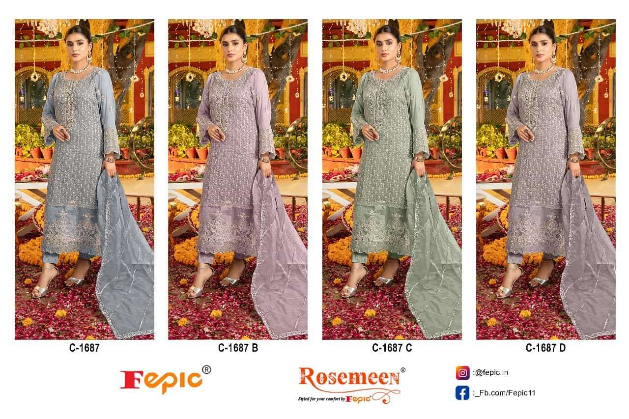 Fepic Rosemeen Organza Designer Party Wear Suit view 5