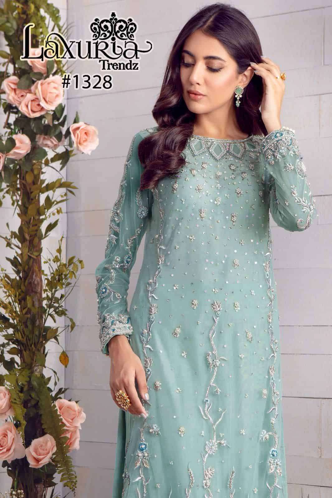 Laxuria Trends 1328 Fancy Designer Style Pakistani Readymade Georgette Suit Exporter view 2