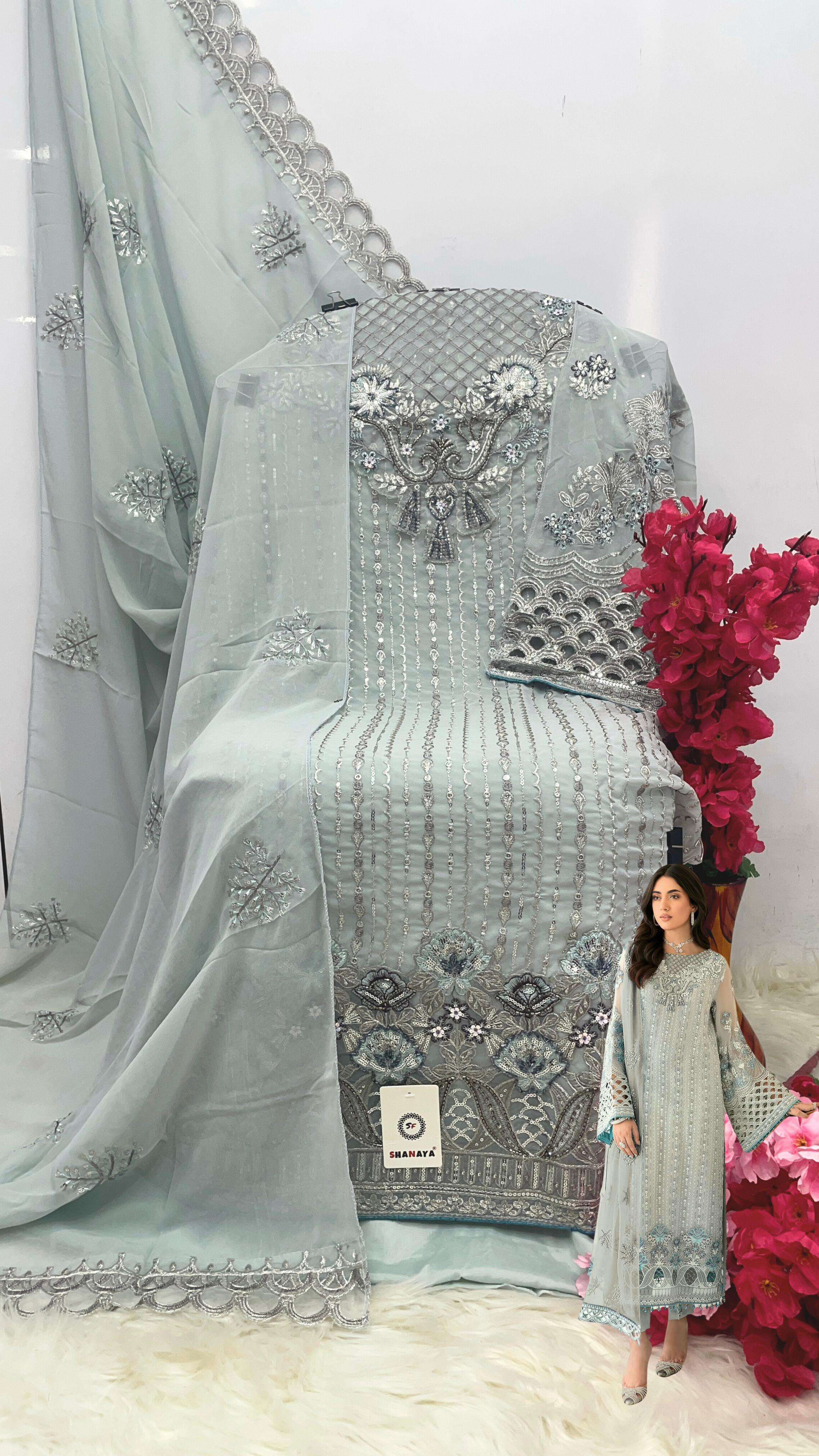 Shanaya S 189 Pakistani Style Designer Georgette Suit Exporter view 2