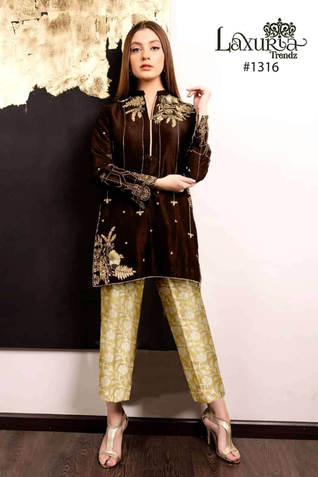 Laxuria Trends 1316 Pakistani Latest Designer Top Bottom Collection Exporter view 2