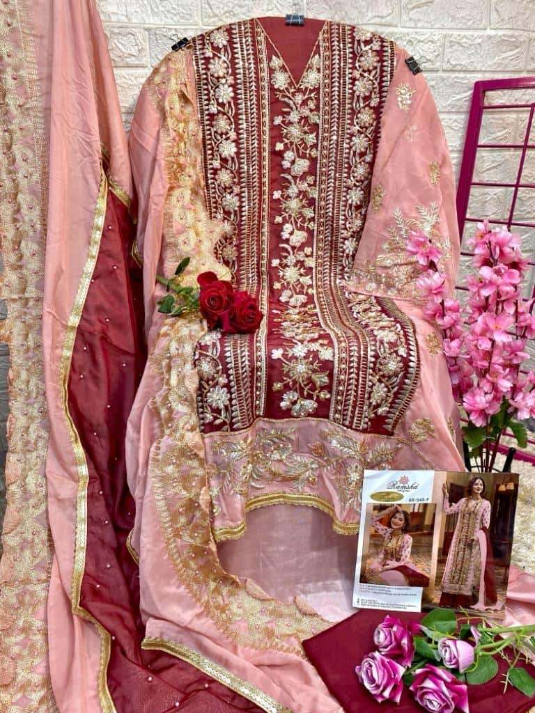 Ramsha R 548 Colors Party Wear Style Designer New Pakistani Suit Wholasaler view 6